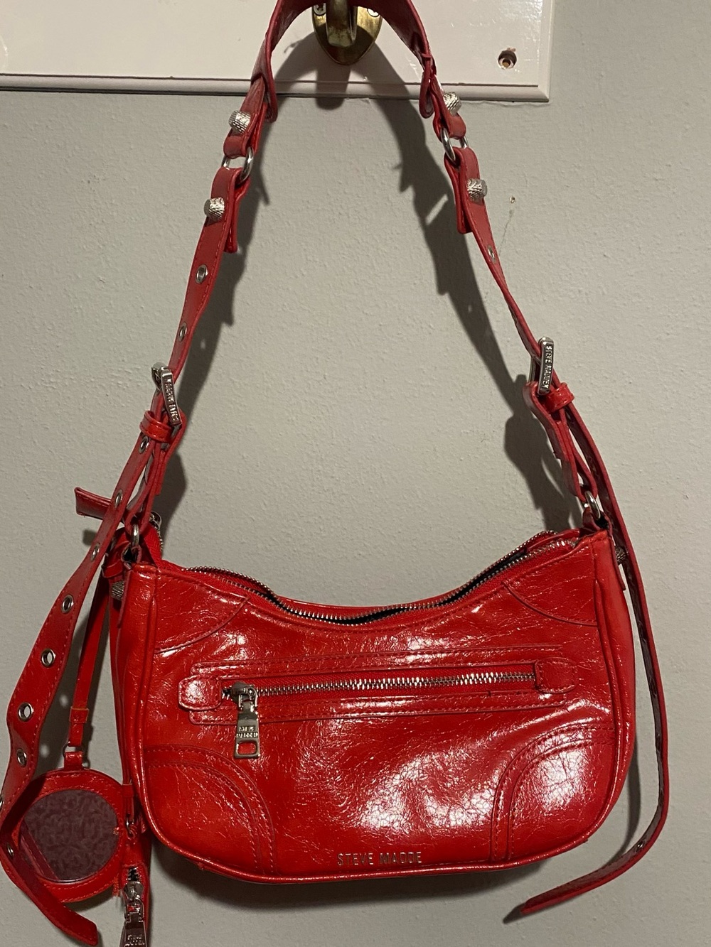 Steve Madden Red Patent Leather Shoulder Bag